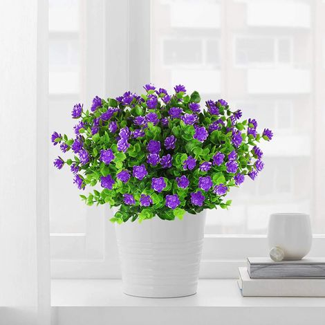6 mazzi di arbusti artificiali da esterno resistenti ai raggi UV per il giardino sul portico. (1/2)