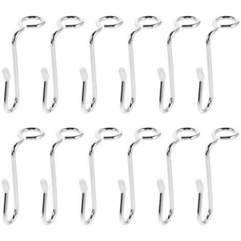 ALLIANDISLot de 36 Crochets Connexion Métalliques pour Cintres Mini Multifonctions Argentés Organisateur Gain Place Penderie Rangement Vertical Vêtements Paquet - (1/5)