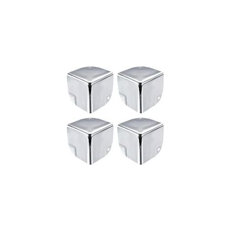 Protections d'angle en métal pour boîtes, protections de bords de 50 x 50 x 50 mm, couleur argentée, lot de 4 pièces, pour coins de tables et de bureaux. (1/3)