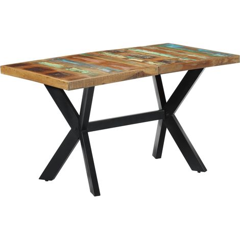 vidaXL Tavolo da Pranzo 140x70x75 cm in Legno Massello di Recupero (1/5)