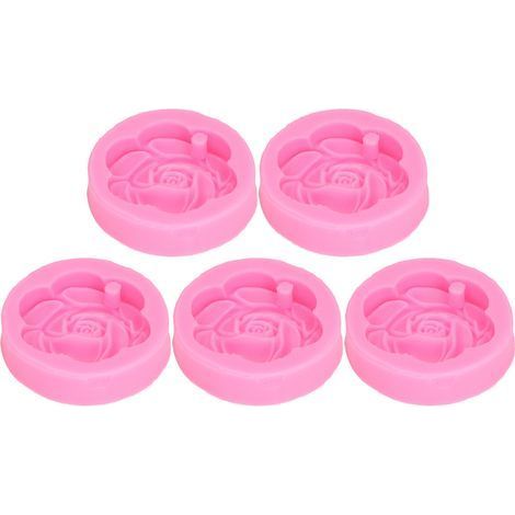 Moule en Silicone souple et réutilisable en forme de camélia, 5 pièces, moule de décoration pour bricolage, diffuseur de gypse d'aromathérapie (1/5)