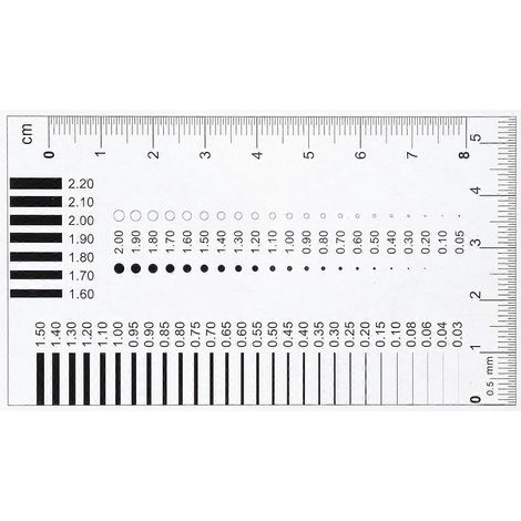 High Precision SEC Diameter Measurement Tool Defect Transparency Chart Film Ruler Crack Width Gauge Meter for Diameter Defects (1/5)