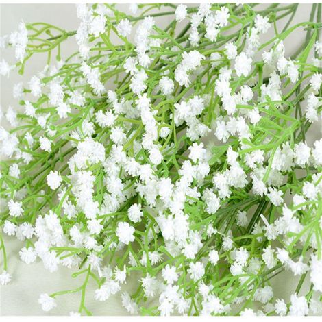 Real Touch Gypsophila artificial, 12 piezas, flor artificial, color blanco (1/4)