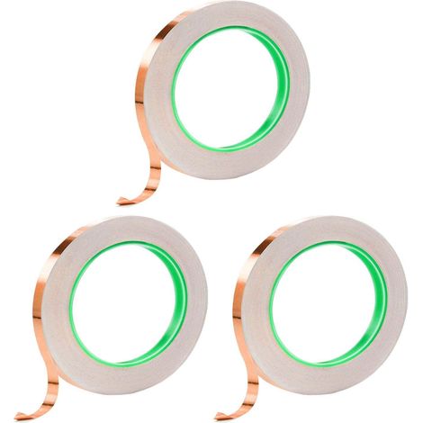 3 rouleaux ruban adhésif conducteur cuivre, bande étanche autocollante, résistant haute température, ruban multifonction pour réparation et bricolage