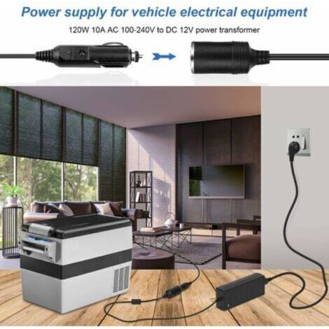 NALOOKAMIC Convertisseur 220V 12V, Adaptateur Prise Allume-Cigare Secteur Electrique 120W, 10A Ac À Dc Adaptateur Ha,