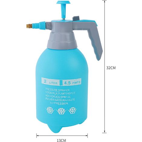 GARRYFIZH Bouteille de pulvérisation 2L, Pot d'arrosage en plastique, pulvérisateur d'eau épaissi à haute pression d'air pour jardin bleu (1/5)