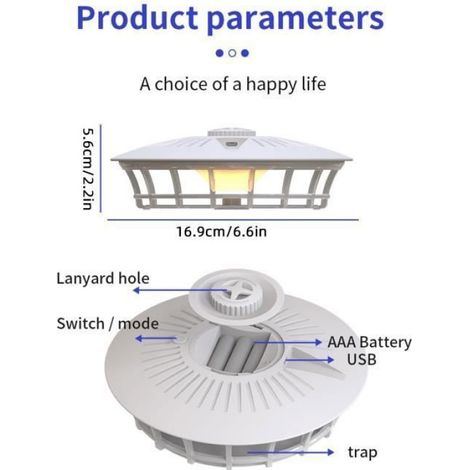 2 Pièges à puces, LED 4 modes, panneau adhésif, pour intérieur extérieur chenil animaux (1/3)