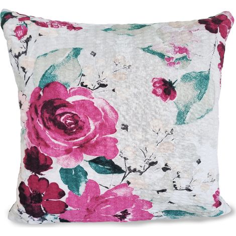 Federa in corteccia 40x40 cm con rose bianche ad acquerello
