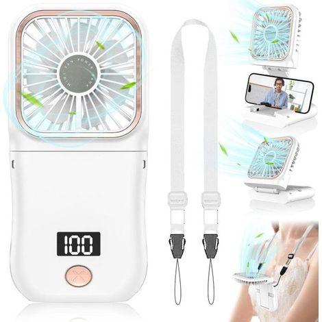 Ventilatore portatile, ventilatore tascabile a mano, mini ventilatore portatile con batteria ricaricabile e display a LED, piccolo ventilatore (1/5)