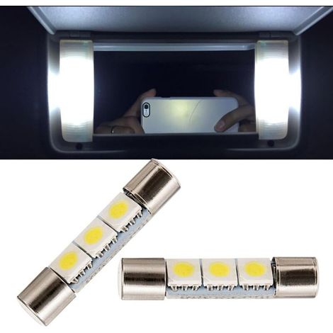 Ampoules à DE pour miroir de courtoisie lumineux 5630 3SMD, blanc, pare-soleil avec miroir de courtoisie intérieur à (1/5)