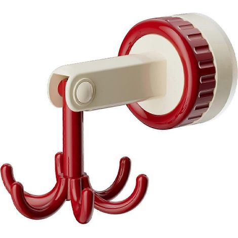 Étagère à ustensiles multifonctionnelle pivotante à 360 degrés, pliable et sans perçage, avec 6 crochets pour la cuisine (1/5)