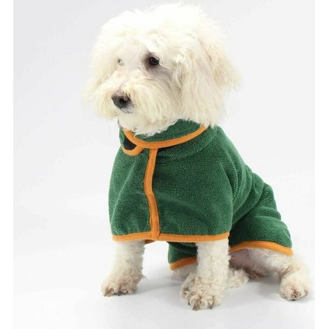 Peignoir pour chien en microfibre réglable, peignoir pour petit chien, serviette de bain super absorbante pour chiens chats (1/4)