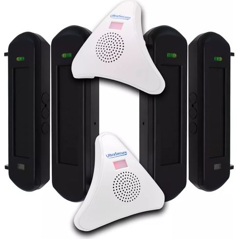 Ultra Secure – Kit double de barrières infrarouges solaires – Alerte passage sans fil 600m – Panneaux solaires intégrés – Portée détection 100m - DA600