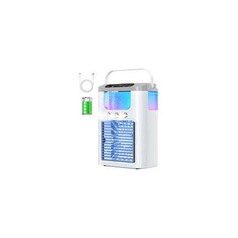 Tragbare Klimaanlage/Mobiler Luftkühler mit wiederaufladbarem Akku, 3 Geschwindigkeitsstufen, 3 Nebelmodi, 60°-Oszillation, 600 ml (1/5)
