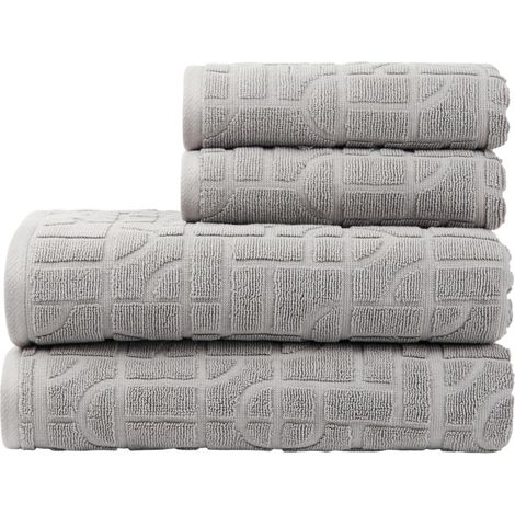 Ensemble de serviettes Vinga Verso en coton biologique, lot de 4, taille unique, gris. (1/3)