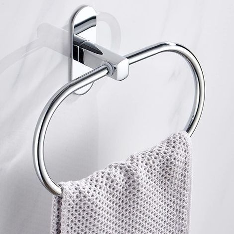 No Drilling Towel Ring, Round Towel Bar, Stainless Steel Bathroom Towel Holder, Patented Adhesive, Self Adhesive Towel Rack, Self Adhesive Towel Hook