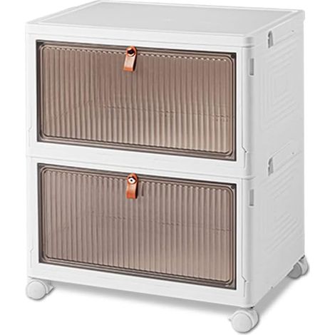 Faltbare Aufbewahrungsbox, Aufbewahrungsbox aus Kunststoff mit Deckel und Riemenscheibe, transparente Aufbewahrungskisten für Wohnzimmer, Schlafzimmer