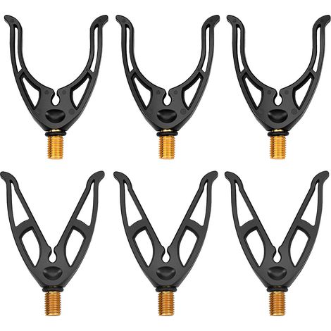 Paquet de 6 poignées de support de canne à pêche, embouts filetés laiton M3/8, coussinets réglables, pour tous supports de canne (1/5)