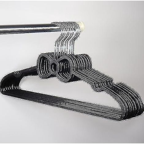Set mit 20 herzförmigen Kleiderbügeln, ideal für den täglichen Gebrauch – Ausführung 2 – schwarz (1/3)