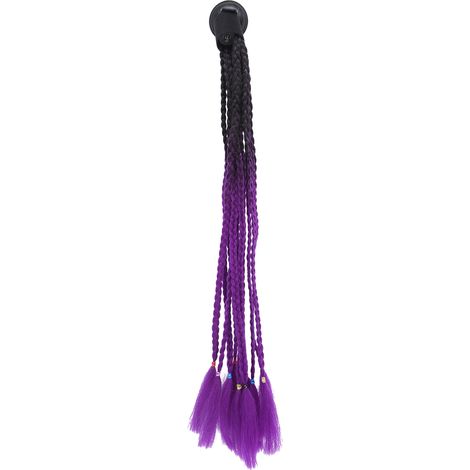 Casque moto style punk avec attaches à ventouses et tresses décoratives noir violet foncé (1/5)