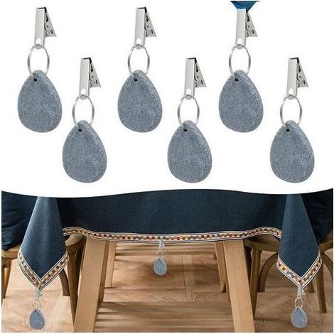 6 Stück Tischdeckenbeschwerer für den Außenbereich, Tischdeckenbeschwerer aus Marmor, Tischdeckenklammern für Tischdecken im Freien, für Garten, Partys und Picknicks (1/5)