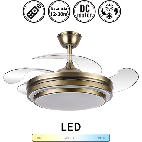 Ventilador de techo LED "Ibe" regulable con control remoto (59W 3CCT 6980lm) IP20 color cuero (1/4)