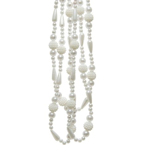 GHIRLANDA DI PERLINE BIANCO 240CM