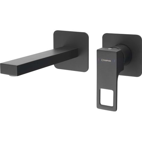 FORATA Mitigeur de lavabo à encastrer, 18,5 cm, noir mat (1/3)