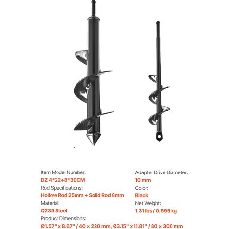 Bohrkrone, Schwerlast, Gartenpflanzwerkzeug, 40 80mm 220 300mm (1/2)