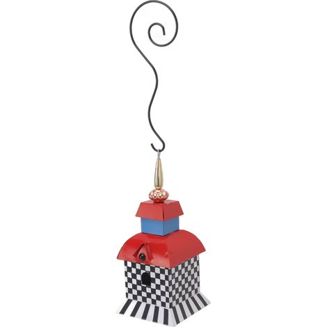 Mangeoire suspendue pour oiseaux, motif peint à la main, étanche, type D. Nid d'oiseau pour la décoration de jardin. (1/5)