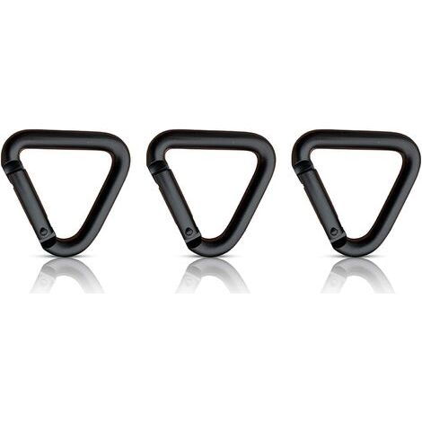 Lot de 3 mousquetons triangulaires avec mousquetons et mousquetons