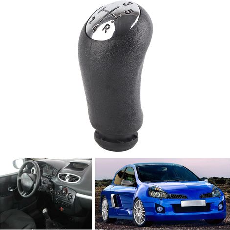 5-Gang-Schaltknauf, schwarz-silber, ABS, Ersatz für Renault Clio III und Mégane II (1/5)