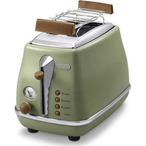 Tostapane a 2 fette De’Longhi Icona Vintage 900 W Verde 6 livelli di doratura