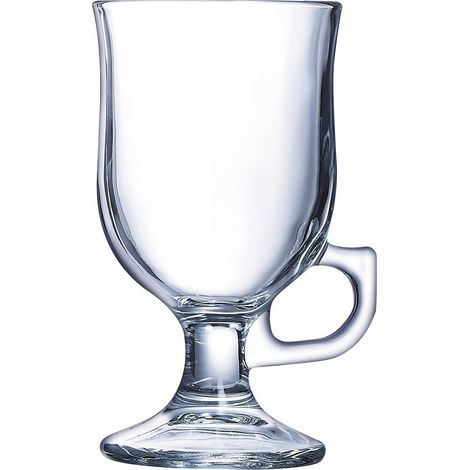 Arcoroc Arc 37684 Irish - Bicchieri da caffè con Manico, 250 ml, in Vetro Trasparente, 6 Pezzi