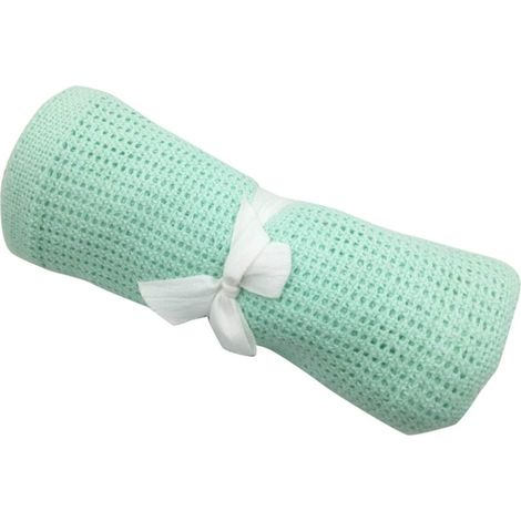 Lit bébé coton doux couverture bébé garçon fille chaude tricotée couverture de couchage (vert) (1/5)