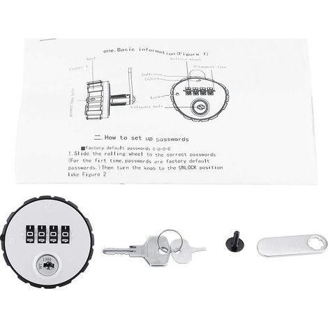 Serrure de Coffre-Fort à Mot de Passe numérique Pratique avec clés, Serrure d'armoire à Came à Combinaison de Code en Alliage de Zinc(20mm) (1/5)