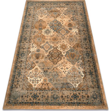 Wollteppich POLONIA Azer Rahmen orientalisch beige beige 170x235 cm