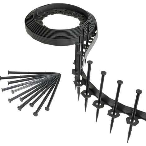 Rasenkante flexibel Beetumrandung Mähkante 10mx40mm mit 20 Befestigungstiften (1/5)