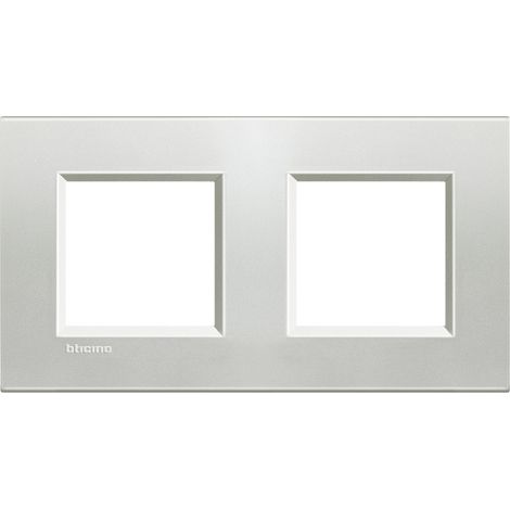 Plaque Livinglight Naturalia 2+2 modules horizontal ou vertical Argent (LNA4802M2AG)