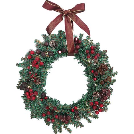 Guirlande Florale - Guirlande Printanière en Fleurs et Feuillages Artificiels - Pour Porte d'Entrée ou Décoration de Mariage - Diamètre 45 cm - 1 Pièce (1/5)