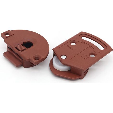 CCYKXA Sliding door roller for closet/wardrobe, dark brown, 3.6 mm plastic, with hole mounting