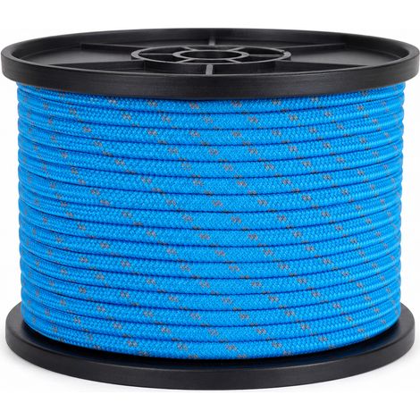 Corde réfléchissante pour tente 6 mm x 30 m bleue extérieur (1/5)