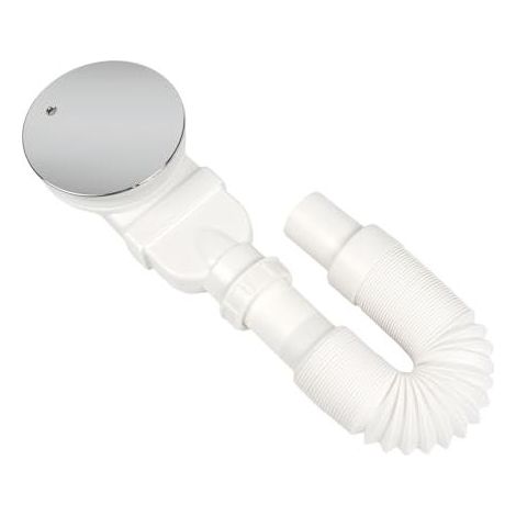 Bonde de douche 90 mm, siphon de douche plat avec filtre à odeurs, crépine, flexible télescopique pour receveurs et bases de douche (1/4)