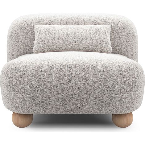 SUNA - Fauteuil en tissu chiné - Beige