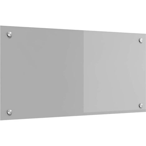 vidaXL Crédence de cuisine Gris clair 80 x 40 cm verre trempé