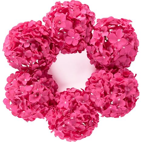 Lot de 6 têtes de Fleurs d'hortensia en Soie avec tiges pour Bricolage, Mariage, Centre de Table, décoration d'intérieur, 22,1 cm (Fuchsia) (1/5)