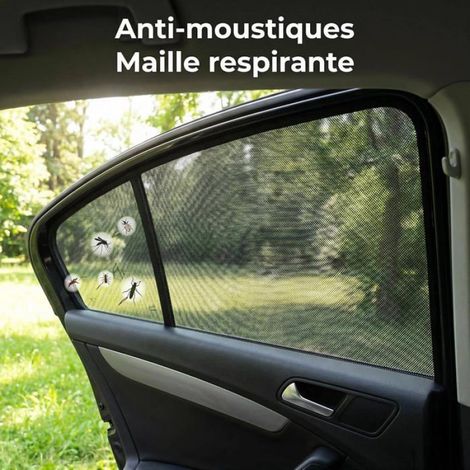Lot De 2 Pare Soleil Voiture 50X76Cm, Pare Soleil Voiture Cache Vitre Arrière Protection Uv Et Anti-Moustique Chaussette Soleil Re (1/5)
