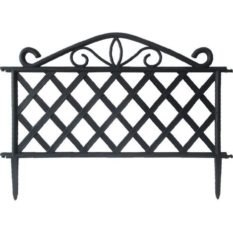 Steccato nero in abs cm 47,5x36h recinzione aiuole pz.8 giardino - Gdr