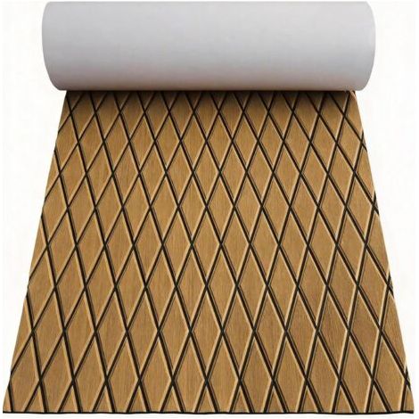 1 Feuille Pont De Bateau, Faux Teck Eva 190x70cm, Tapis Sol Auto-adhésif Imperméable Pour Yacht Kayak