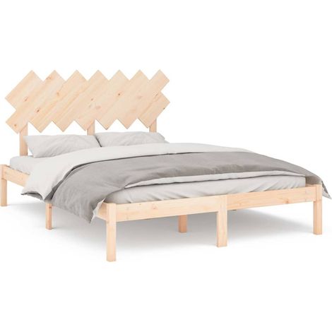 Maison Exclusive - Cadre de lit sans matelas 150x200 cm bois massif (1/5)